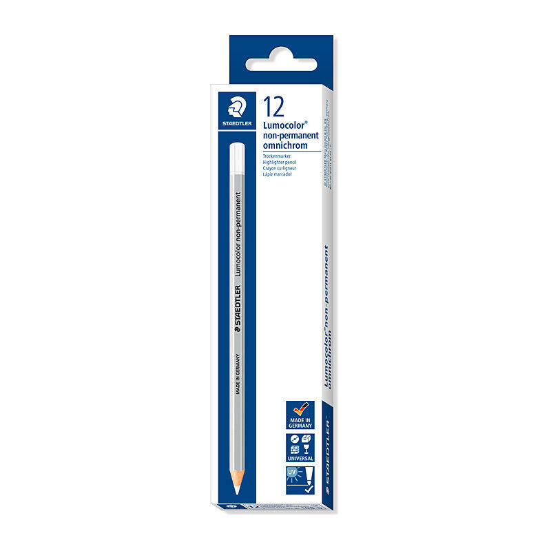 Staedtler White Dry Marking Pencils | Non-Permanent | Multi-Surface (Bx12) Staedtler