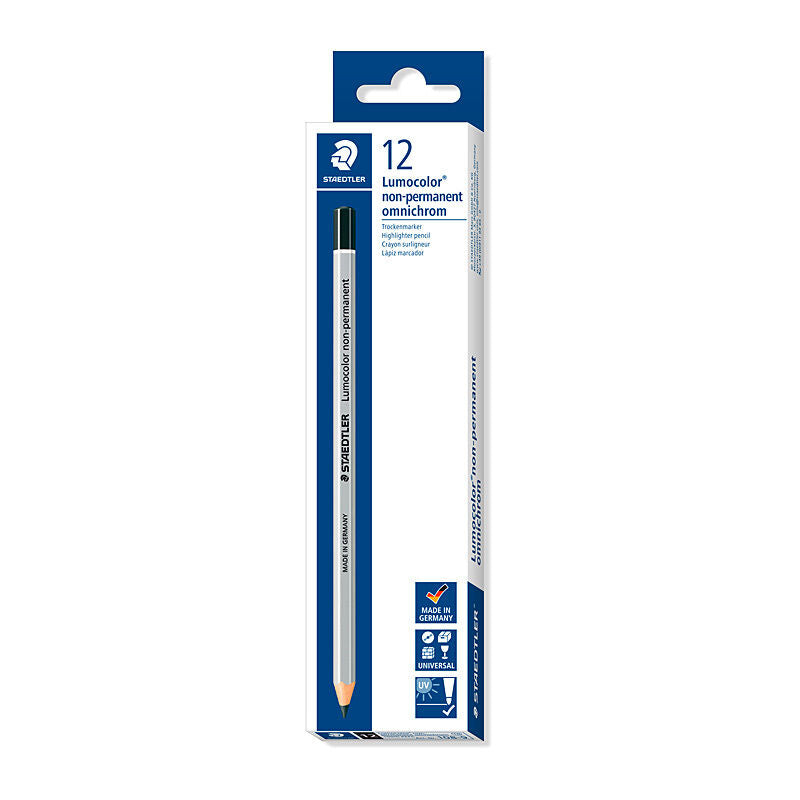 Staedtler Non-Permanent Multi-Surface Pencils - Black (12 Pack) Staedtler
