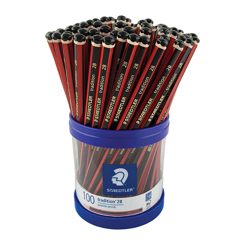 Staedtler Tradition 2B Graphite Pencils - Pack of 100 for Art & Writing Staedtler