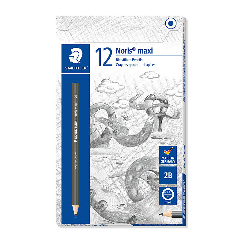 Staedtler Noris Maxi 2B Jumbo Pencils - Easy Grip for Kids Staedtler