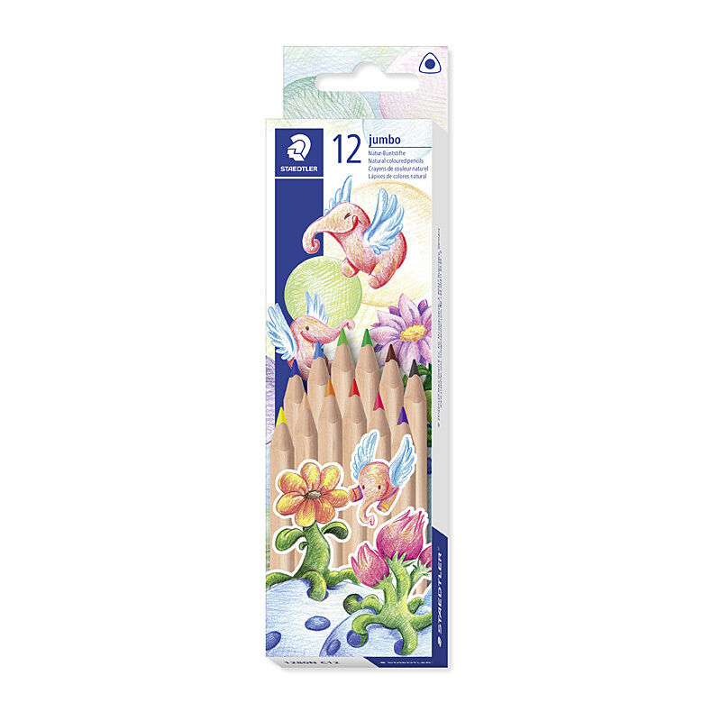 Staedtler Jumbo Triangular Colour Pencils - Easy Grip for Kids Staedtler