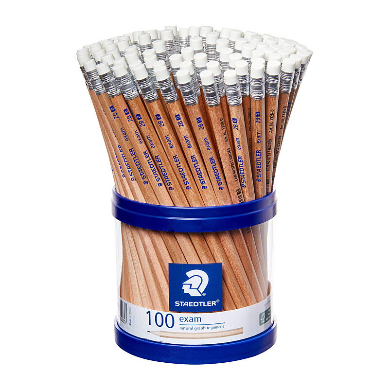 Staedtler 2B Exam Pencils with Eraser - Bulk 100 Pack Staedtler