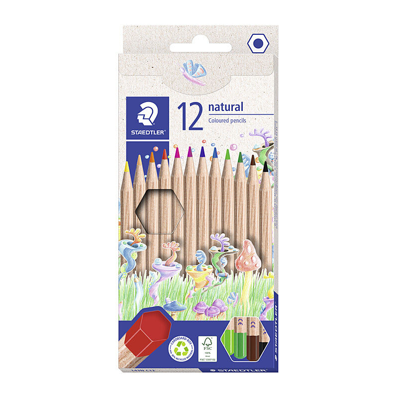 Staedtler Natural Coloured Pencils 12 Pack | Eco-Friendly & Vibrant Staedtler