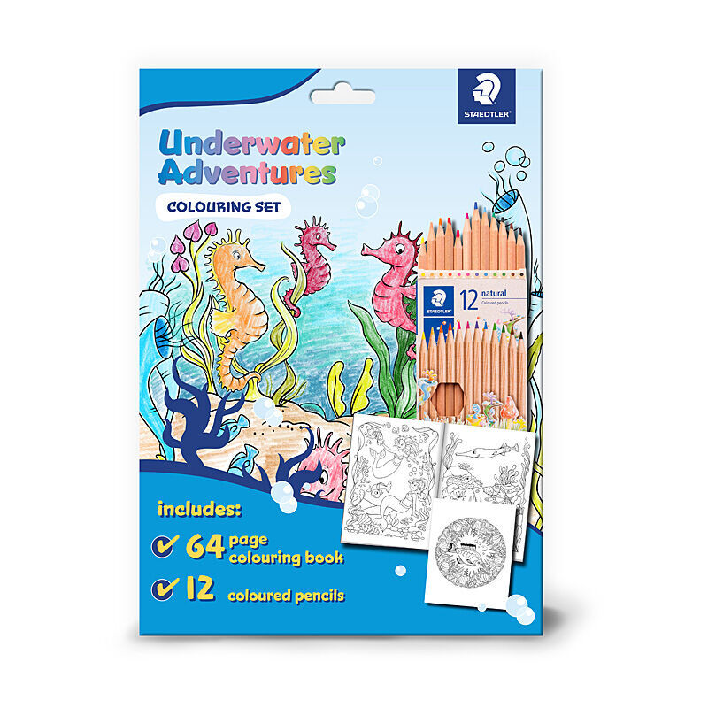 Kids' Colouring Set: Natural Pencils & 64-Page Adventure Book Staedtler