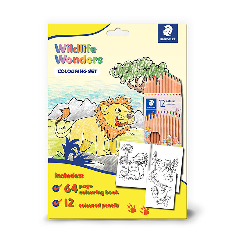 Small Coloring Set: 12 Natural Pencils & 64-Page Adventure Book Staedtler