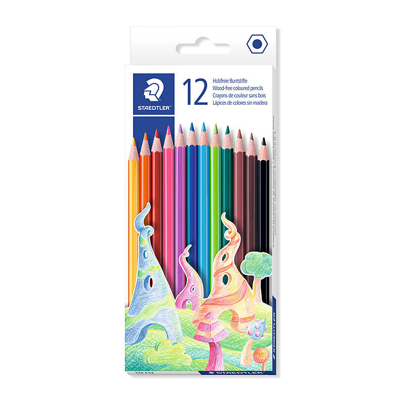 Staedtler Hexagonal Coloured Pencils - 12 Assorted Colours Staedtler