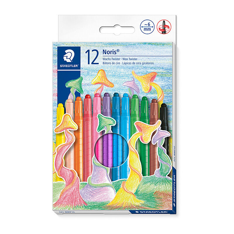 Staedtler Noris Twistable Crayons - 12 Bright, No-Sharpen Colors Staedtler