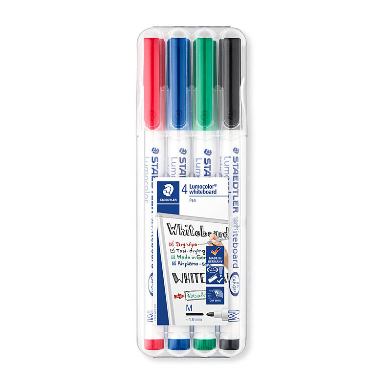 Staedtler Lumocolor Dry Erase Markers - Assorted 4-Pack Staedtler