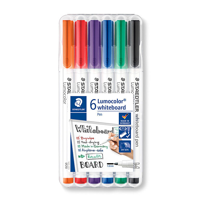 Staedtler Lumocolor Whiteboard Markers - Assorted 6 Pack Staedtler