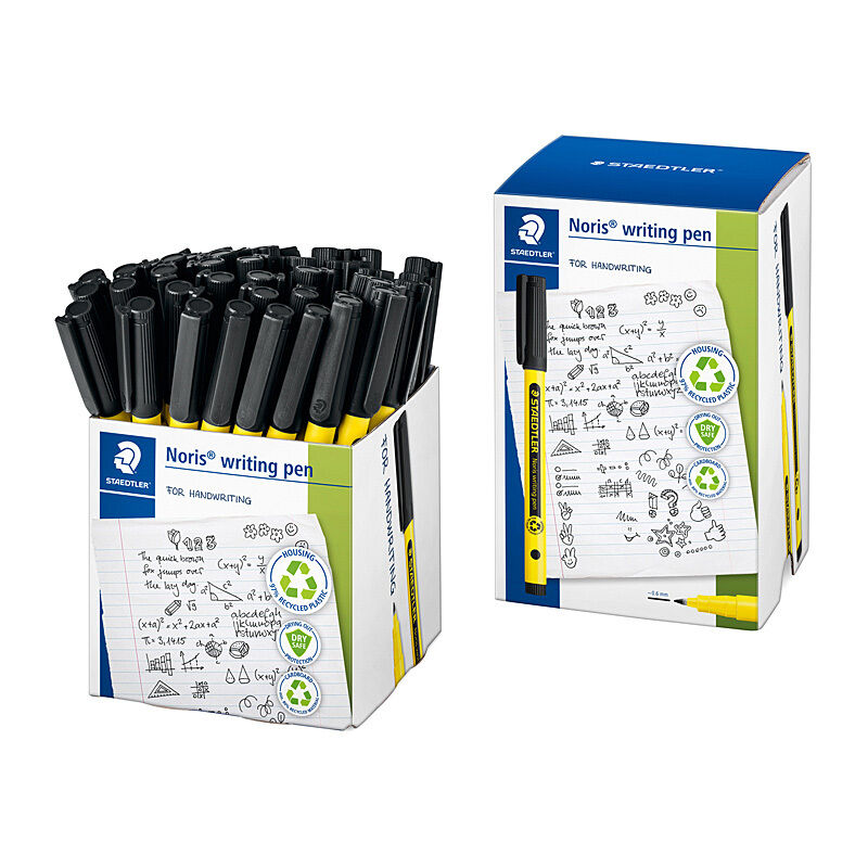 Staedtler Noris Black Writing Pens - 50 Pack Staedtler