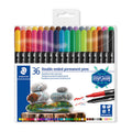 Staedtler Dual Tip Permanent Markers - Assorted 36 Pack Staedtler