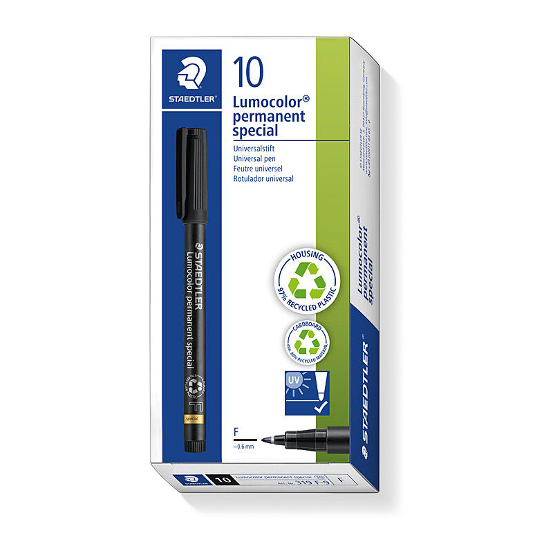 Staedtler Special Black Permanent Marker - Tough Surfaces (10-Pack) Staedtler