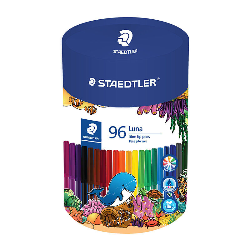 Staedtler Luna Felt Tip Markers - 96 Pack, 24 Vibrant Colors Staedtler