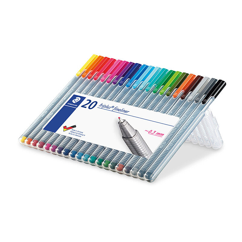 Staedtler Triplus Fineliner Pens 0.3mm - Assorted 20 Pack
