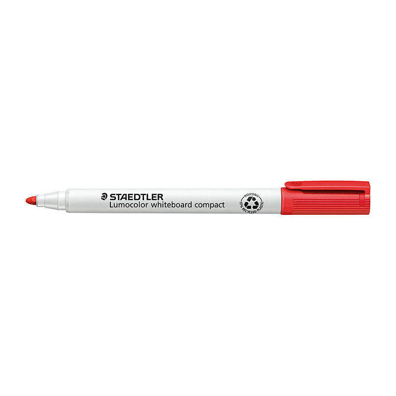 Staedtler Lumocolor Compact Red Whiteboard Markers - Bullet Tip (10 Pack) Staedtler