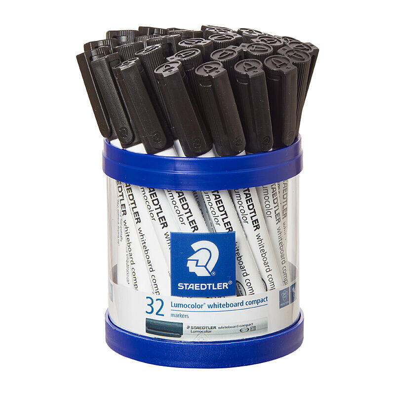 Staedtler Compact Black Whiteboard Marker - Low Odour & Won't Dry Out Staedtler