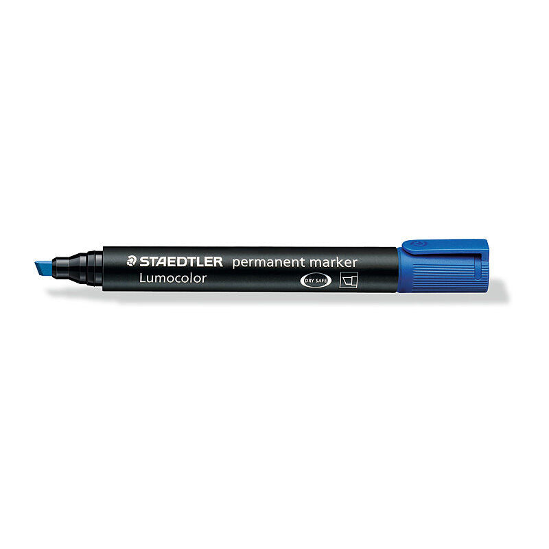 Staedtler Blue Chisel Tip Permanent Markers - Box of 10 Staedtler