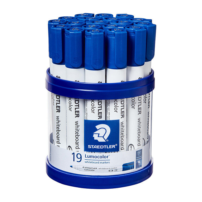 Staedtler Blue Whiteboard Markers - Bullet Tip, 19 Pack Staedtler