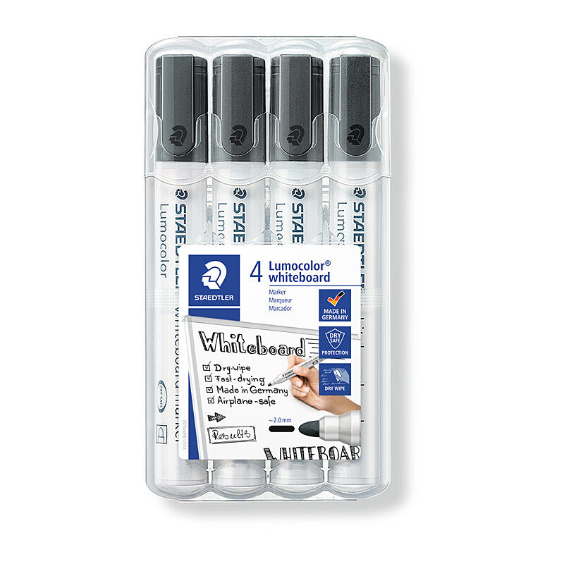 Staedtler Black Bullet Tip Whiteboard Marker - Easy Dry-Wipe Staedtler