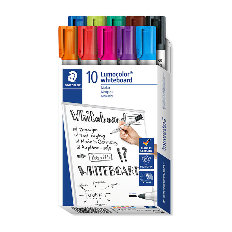 Staedtler Assorted Whiteboard Markers - 10 Pack, Dry Erase Staedtler