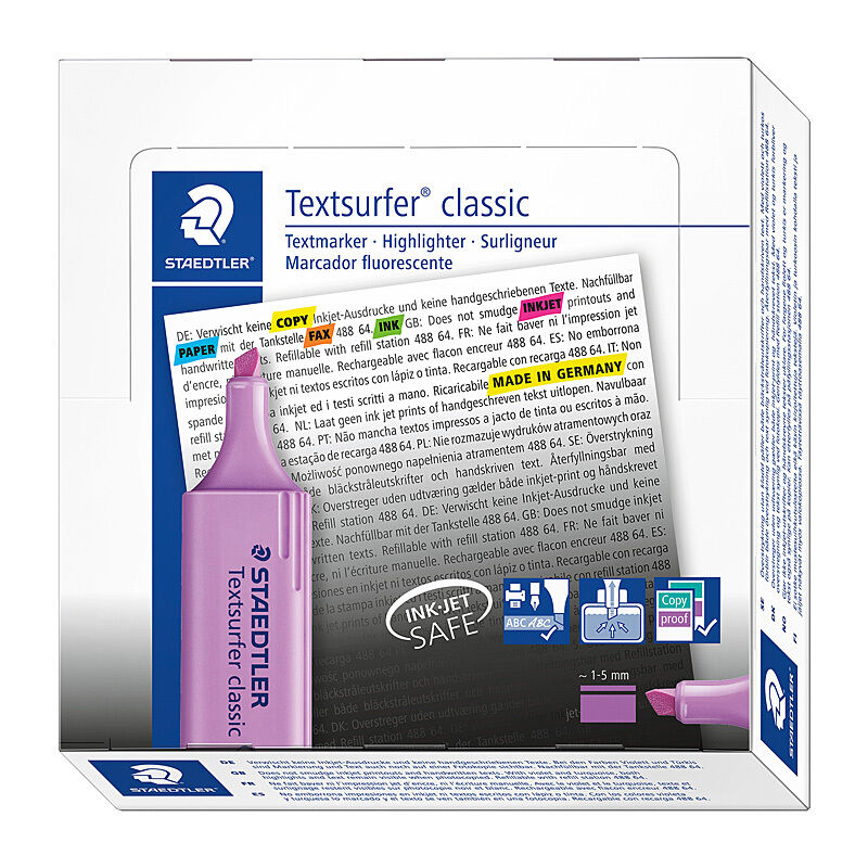 Staedtler Textsurfer Violet Highlighter | Chisel Tip & Smudge-Proof Staedtler