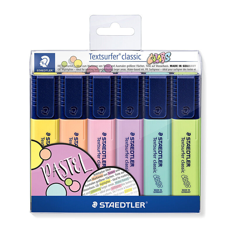 Staedtler Textsurfer Pastel Highlighter - Smudge-Proof Chisel Tip Staedtler
