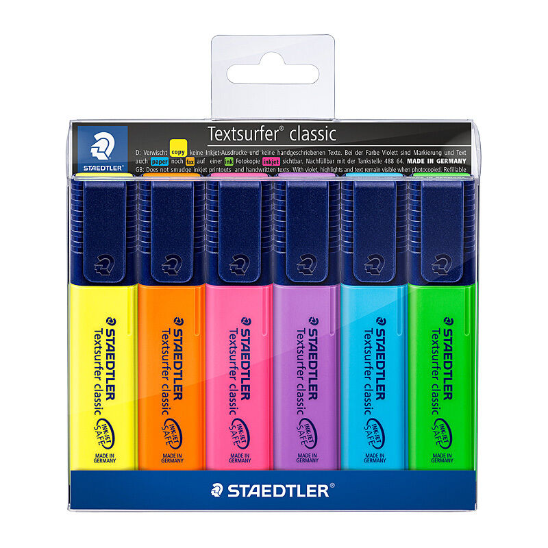 Staedtler Textsurfer Highlighters - Assorted 6 Pack Staedtler