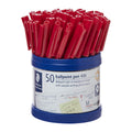 Staedtler Red Ballpoint Pens 1.0mm - Smooth Writing (Pack of 50) Staedtler