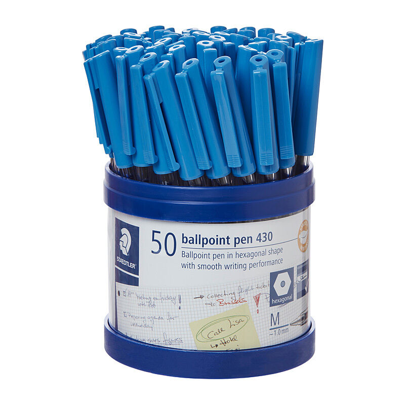 Staedtler 430 Blue Ballpoint Pens 50-Pack | Smooth 1.0mm Staedtler