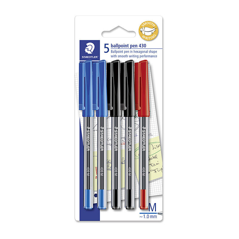 Staedtler Black Ballpoint Pens 1.0mm - Smooth Writing, Box of 10 Staedtler
