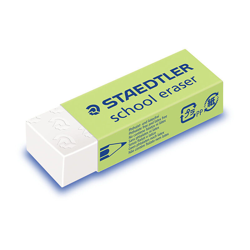 Staedtler Large Plastic Eraser - Bulk Box of 200 for School & Art Staedtler