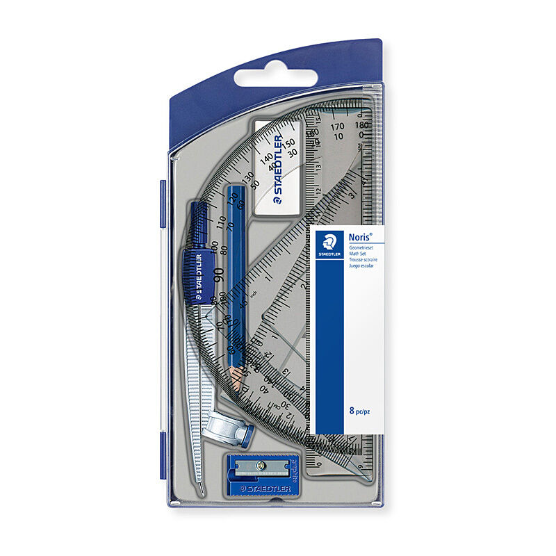 Staedtler Noris 550 8pc Maths Geometry Set - Essential School Kit Staedtler