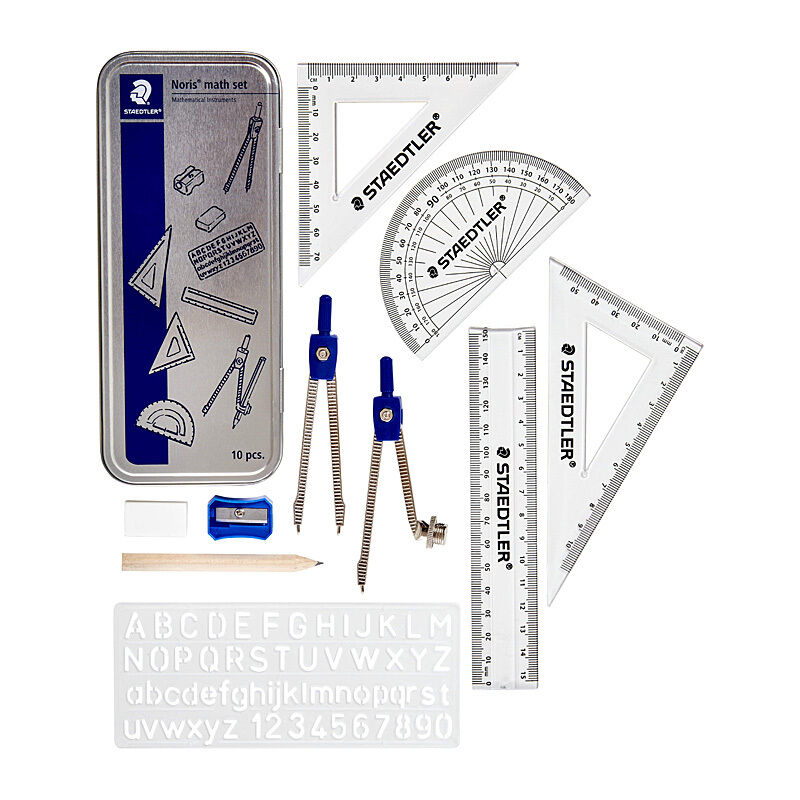 Staedtler Mars 557 10pc Maths Set - Essential School Geometry Tools Staedtler