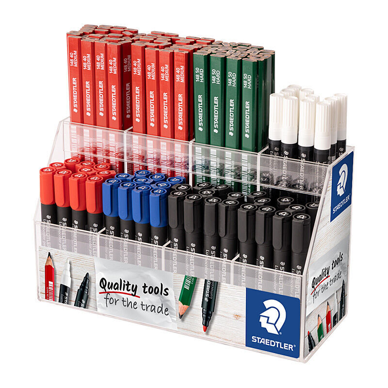 Staedtler Hardware Display: Markers, Lumocolor & Carpenter Pencils Staedtler