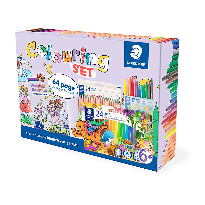 Magical Adventures Kids Colouring Set - Book, Pencils & Crayons Staedtler