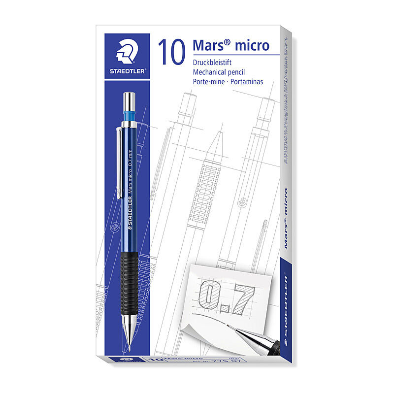 Staedtler Mars Micro 775 Mechanical Pencil 0.7mm - Cushioned Tip, Comfy Grip Staedtler