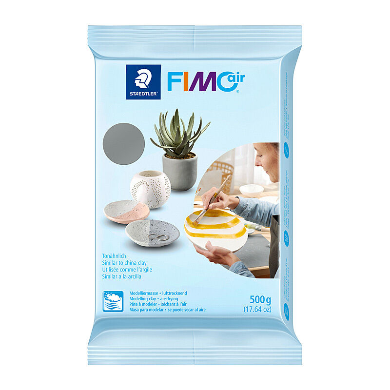 Staedtler FIMOair Grey Air Dry Modelling Clay 500g Staedtler