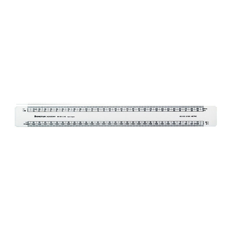 Staedtler 300mm Scale Ruler AS1212-3 for Technical Drawings Staedtler