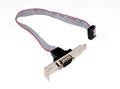 DB9 Serial Port Cable with Low Profile Bracket - 30cm Leader