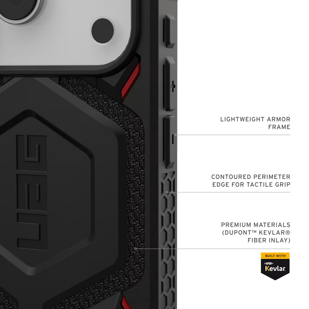 UAG Monarch Pro MagSafe Kevlar Apple iPhone 17 Pro (6.3") Rugged Case - Kevlar Black 