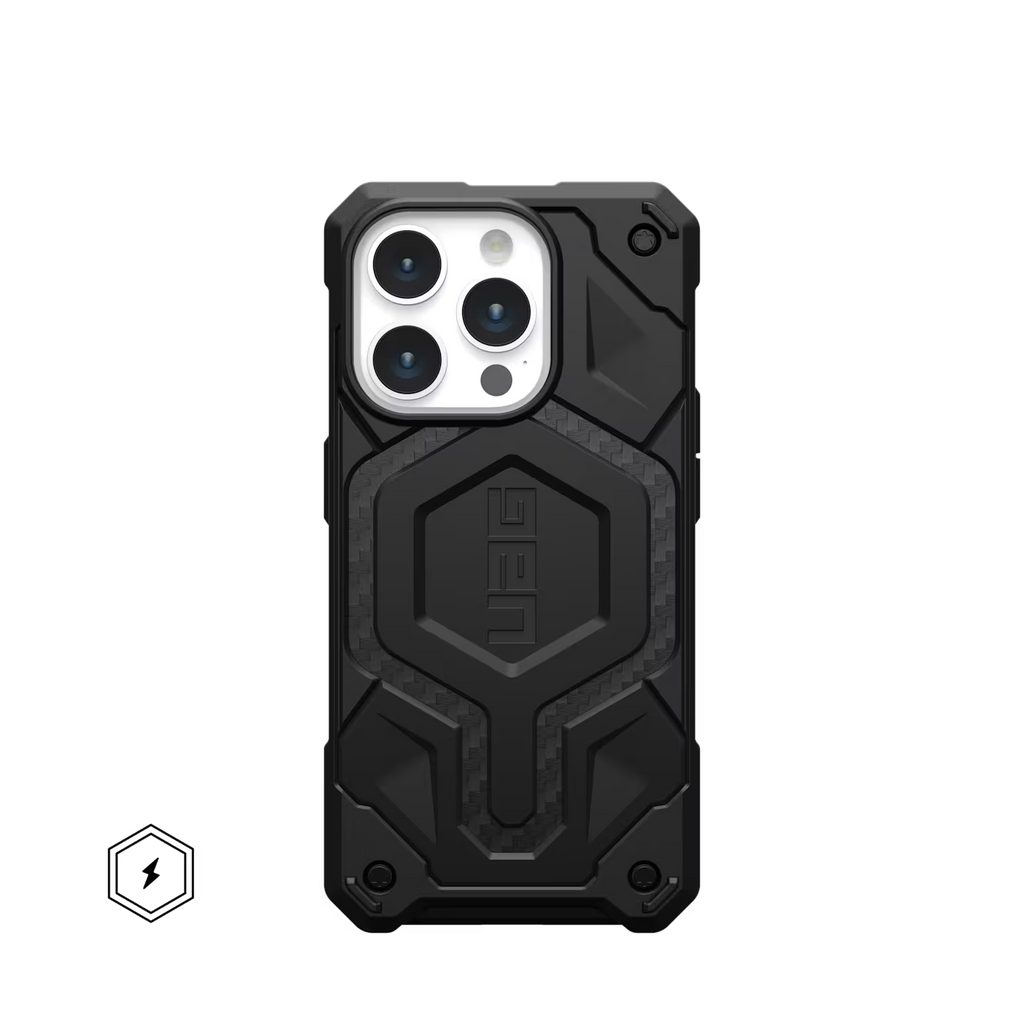 UAG Monarch Pro MagSafe Apple iPhone 15 Pro (6.1') Case - Carbon Fiber 25ft. Drop Protection(7.6M),5 Layers of Protection 