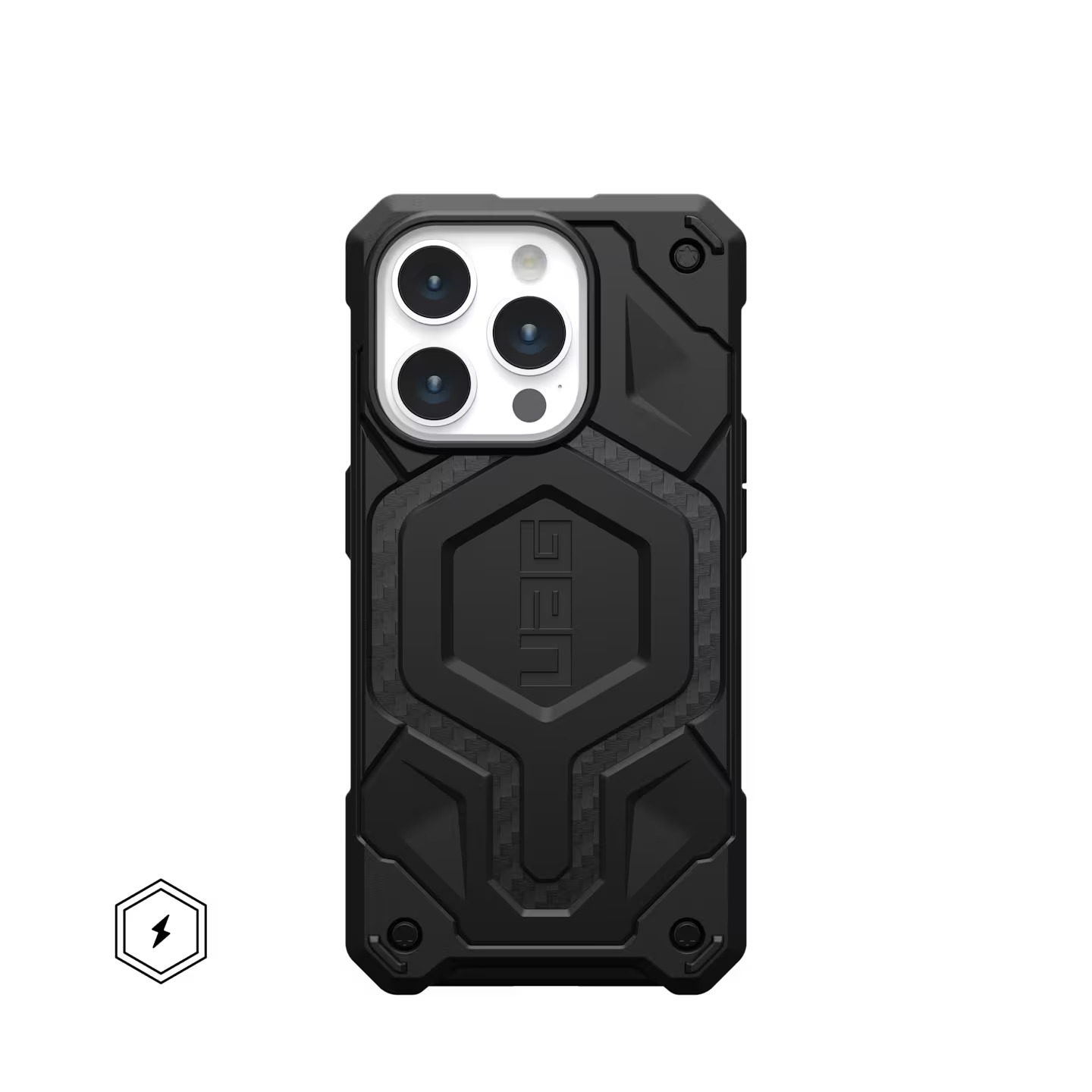 UAG Monarch Pro MagSafe Apple iPhone 15 Pro (6.1') Case - Carbon Fiber 25ft. Drop Protection(7.6M),5 Layers of Protection 