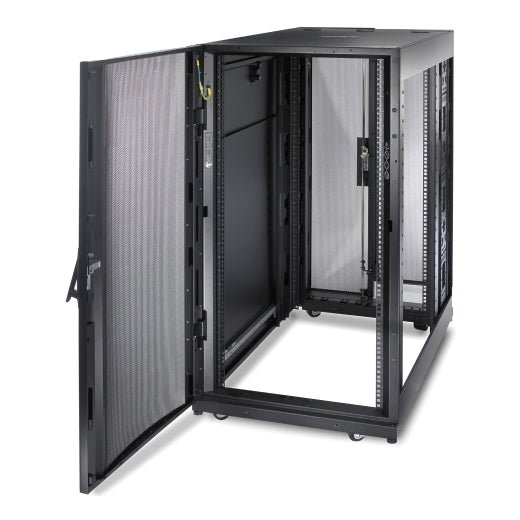 APC 24U Server Rack Cabinet | Secure IT Enclosure w/ Casters & Doors