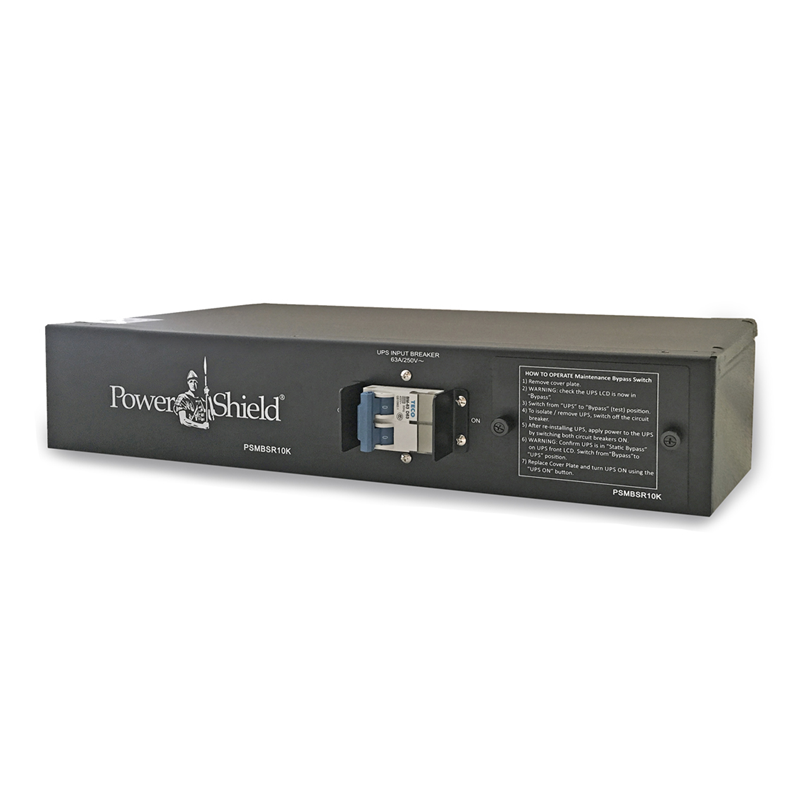 PowerShield Rack Mount 1:1 Maintenance Bypass Switch for 6-10kVA UPS, 2U, HW, Interlocked, ensures uninterrupt