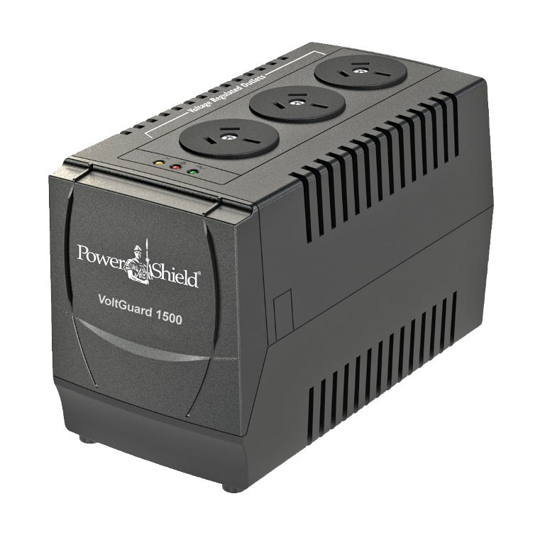 PowerShield VoltGuard 1500VA/750W Voltage Regulator, protects sensitive equipment from voltage fluctuations, 2-year warranty PowerShield