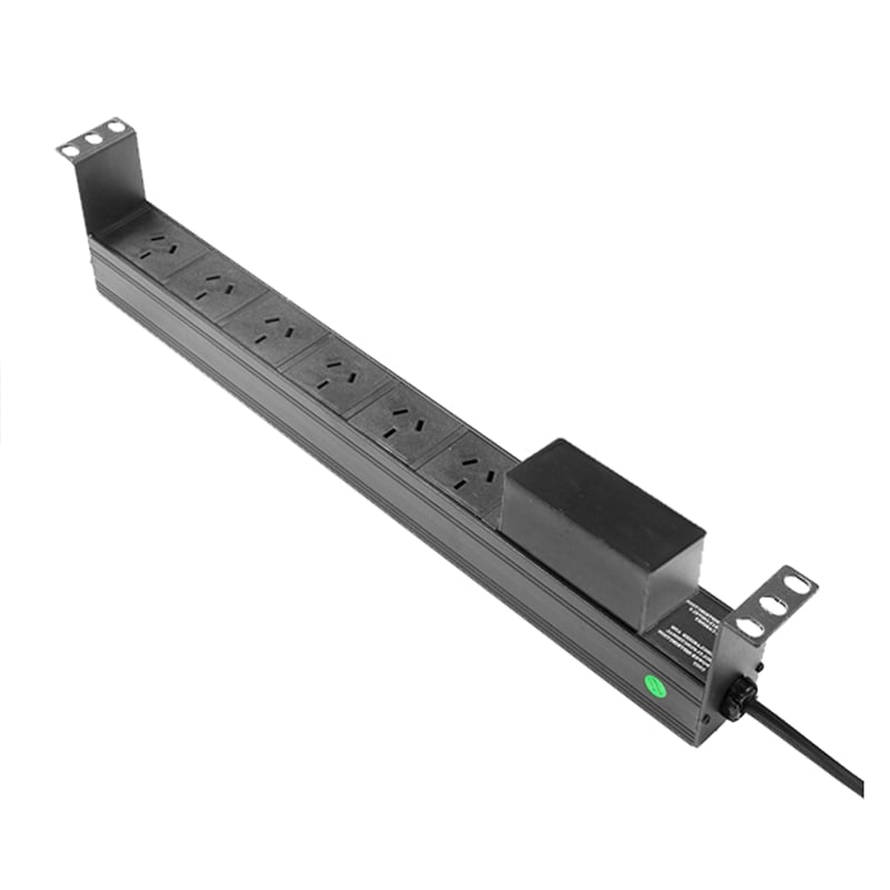 6 Outlet 1RU Rack Mount Power Strip | 10A Circuit Breaker