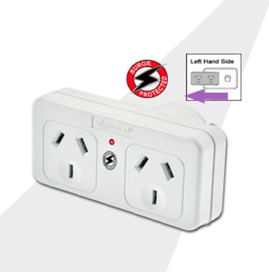 Surge Protected Double Adaptor | 2-Way Power & Device Protection Generic