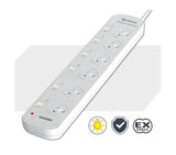 Sansai 6 Way Individually Switched Powerboard | 3 Wide Spaced Sockets Generic