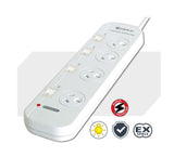 Generic Sansai 4-Way Power Board (421SW) with Individual Switches and Surge Protection 2 Extra Spaced Sockets
