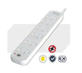 6 Outlet Surge Protector Power Board with Individual Switches Generic